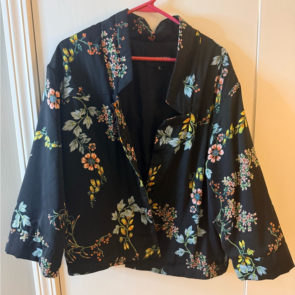 Who What Wear vintage Floral Black blazer